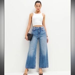 Reformation Cary High Rise Slouchy Wide Leg Cropped Jeans Colorado Size 26